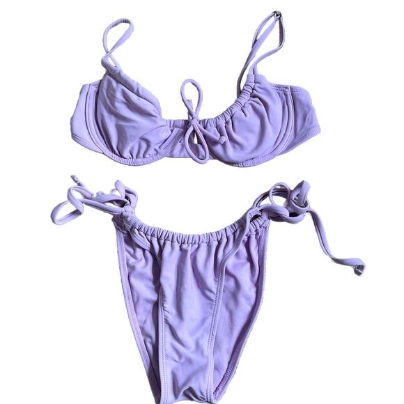 XHILARATION LAVENDER PURPLE CHEEKY STRING BIKINI SIZE SMALL - Picture 4 of 9